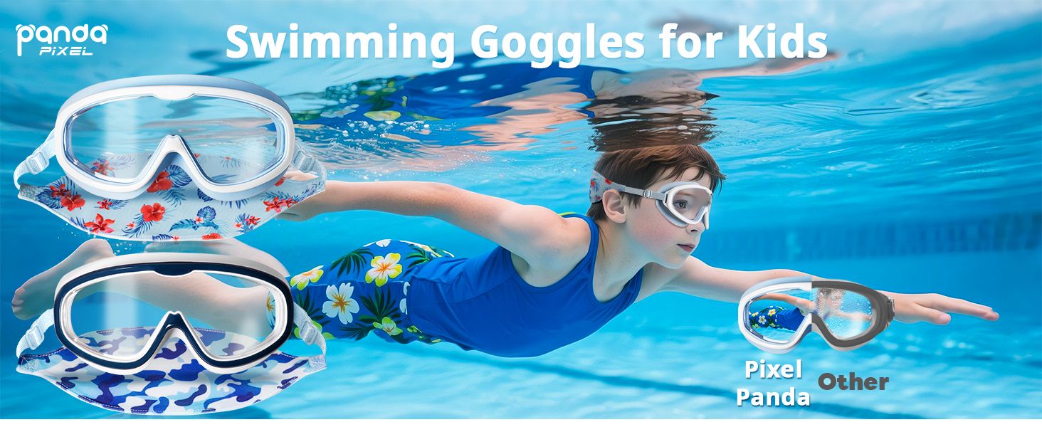wide swimming goggles for kids 6-14