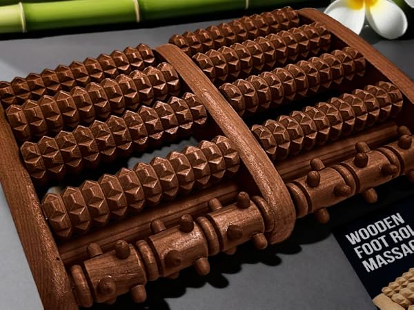 gifts for women under foot roller massager relaxing gifts for women Walnut foot roller massager