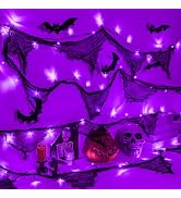 cshare Halloween Lights Battery Operated or USB, Creepy Cloth String Lights with Timer Waterproof...
