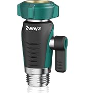 2WAYZ 0° Garden Hose Shut Off Valve - 3/4" Inlet & Outlet Heavy Duty Hose Connector - Full Metal ...