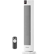 PELONIS 30” Ceramic Tower Space Heater with Thermostat, Remote & 12H Timer | Effective ceramic he...
