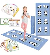 Garybank Kids Yoga Mat Set -Non-slip Exercise Mats with Fun Prints -12 Yoga Cards for Kids - Carr...
