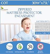 Cot Size Waterproof Mattress Protector 30x75 Waterproof Zippered Encasement