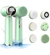 Facial Cleansing Brush, 6 in 1 Electric Face Scrubber with 6 Brush Heads and 3 Spin Speeds for De...