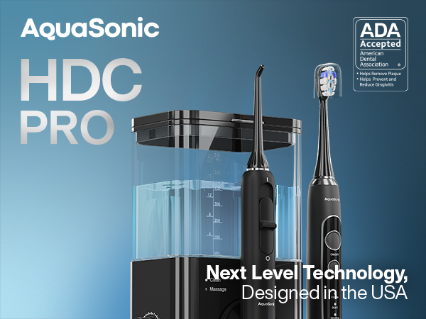 AquaSonic HDC PRO Electric Toothbrush with different cleaning modes, safe for sensitive teeth