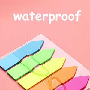 Waterproof sticky tabs.