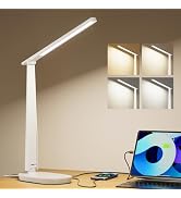 Honeywell LED Desk Lamp for Home Office, Dimmable Desk Light with USB A+C Dual Charging, 4 Modes ...