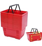 12PCS Shopping Baskets with Handles, Portable Wire Shopping Basket,Open&Stackable Design for Supe...