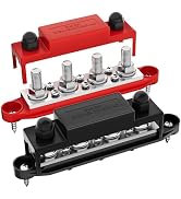 RVBOATPAT Upgrade 275A 12V Bus Bar Battery Power Distribution Block Car Audio 12 Volt DC Busbar 4...