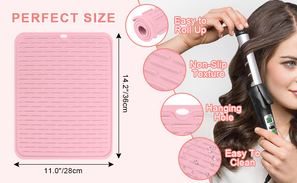 curling iron mat