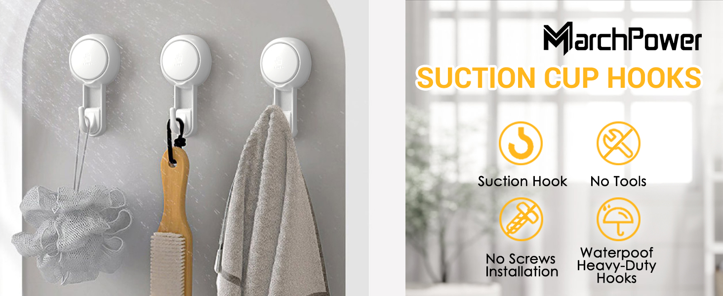 Marchpower Shower Hooks for Inside