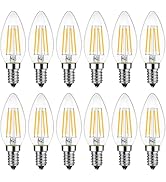 ANWIO B11 LED Filament Bulb E12 Candelabra Base 4.5W(60W Equivalent), Dimmable 2700K Warm White C...