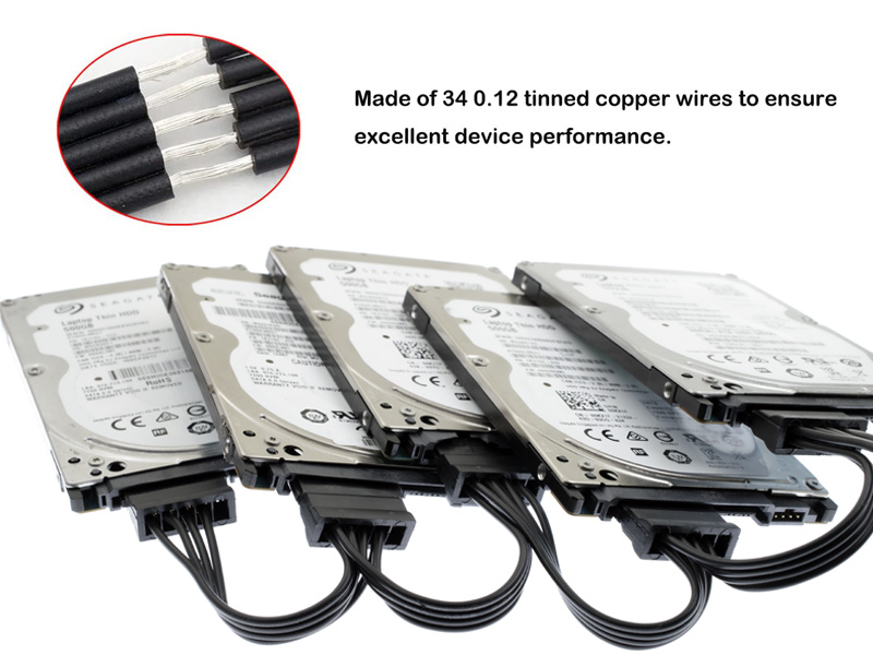 SATA 15Pin Power Extension Cable