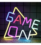 Game On Neon Signs for Gamer Room Decor, Attivolife Light up Colorful LED Bedside Wall Lamps with...