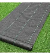 Petgrow Heavy Duty Weed Barrier Landscape Fabric for Outdoor Gardens, Non Woven Weed Blockr Fabri...