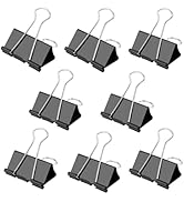 Ufmarine Medium Binder Clips 1.25 Inch Length, (120 Pcs) Black Medium Paper Clips for Office