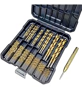 CORTOOL 99PCS HSS Titanium Drill Bit Set, 135 Degree Split Point HSS Drill Bits Kit with Storage ...