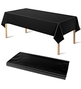 OHOME 4 Pack Plastic Table Cloth Disposable - Black Tablecloths - Black Plastic Tablecloth for 6 ...