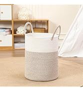 40L,WAB-D,Rope Laundry Hamper Basket, 40L Tall Laundry Basket, Baby Nursery Hamper for Blanket St...