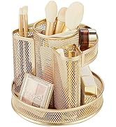 Annova Mesh Desk Organizer Rotate with 5 Compartments Round Spinning Tidy Candy/Pen Holder Desk A...