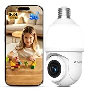 Light Bulb Security Camera,2K 5G & 2.4G WiFi Bulb Cameras for Home Security | Wireless Outdoor Ca...