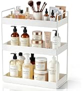 Elsjoy 3-Tier Bathroom Countertop Organizer, White Vanity Tray for Cosmetic & Makeup, Metal Organ...