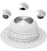 Aluvor Shower Drain Hair Catcher, Bathtub Drain Cover Foldable Silicone Shower & Tub Protector fo...