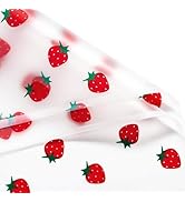 RUSPEPA 20 Sheets Strawberry Flower Wrapping Paper, Sweet Strawberry Design, Transparent Waterpro...