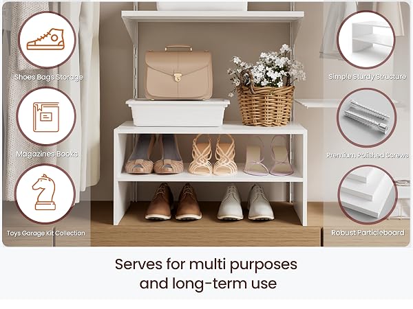 muti-purpose long term use shoe shelf