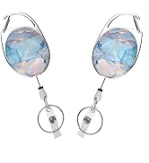 2 Pack Retractable Badge Reel, Retractable Keychain, Cute Badge Holder with Clip, ID Badge Holder...