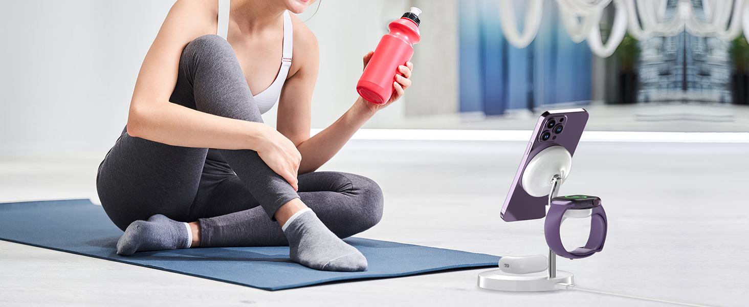 magsafe charger stand 3 in 1 charging station apple wireless multiple devices iphone watch airpods