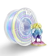 iBOSS Silk Rainbow PLA+ Filament, Multicolor Silk 3D Printer Filament 1.75mm +/- 0.02mm, Fast Col...