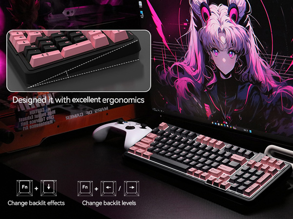 pink silent mechanical keyboard