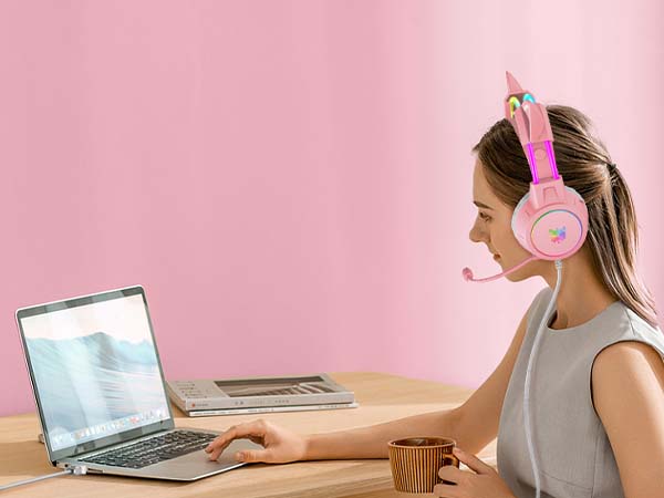 Pink Headset for Office Work