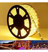 50ft 360 LED Rope Lights Outdoor, Connectable and Flexible Tube Lights with 8 Modes, Waterproof I...