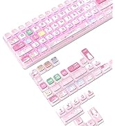 120 Key PBT Pudding Keycap Set ASA Profile with Transluscent PC Layer Dye-Sub Cute Cat Theme for ...