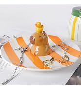 Capybara Ceramic Jewelry Tray, Cute Engagement Ring Holder Dish, Key Holder Decorative Trinket Di...