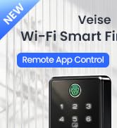 Veise DK027 Wi-Fi Smart Deadbolt Fingerprint Front Door Lock, Matte Black | Voice & Remote App