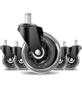 CLOATFET Office Chair Wheels 5 Pack, 3 Inch Heavy Duty Replacement Chair Wheels, Smooth Rolling &...