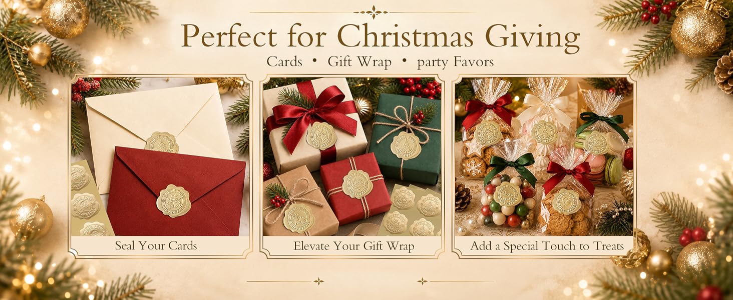 gold Christmas seal