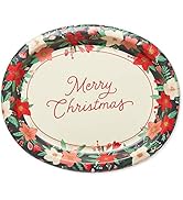 American Greetings 36-Count 13.5 in. Paper Dinner Plates, Winter Floral Christmas Party Supplies