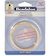 Beadalon German Style Wrapping Wire, Round, Gold Color, 26 Gauge, 20 m / 65.6 ft