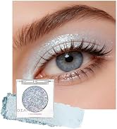 Jolilab Glitter Eyeshadow, Metallic Shimmer Single Eye Shadow, Icy Blue | Glitter sparkle and met...