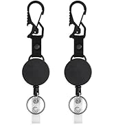 DELSWIN Retractable Keychain Key Ring, Heavy Duty Carabiner Badge Holder, Tactical ID Badge Reels...