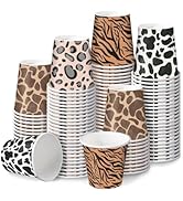 RUSPEPA 3 oz Bathroom Cups, Kids Disposable Paper Cups - 100 Pack Set Leopard Design Printed - Mi...