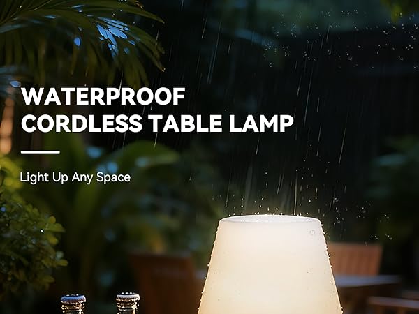 WATERPROOF CORDLESS TABLE LAMP Light Up Any Space