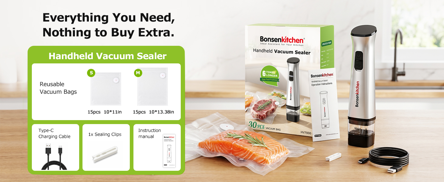 Bonsenkitchen handheld vacuum sealer
