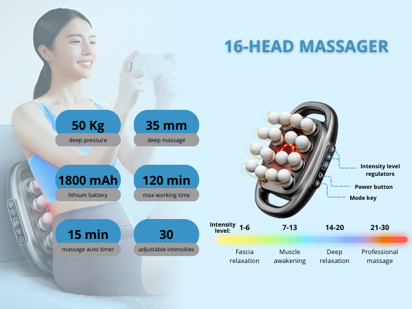 16 head massage gun
