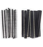 Ruibapa 22pcs 2.54mm Male and Female Pin Header Connector 40Pin Breakaway Pin Header and PCB Boar...