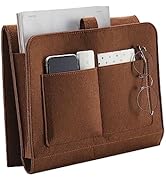 YOUDENOVA Bedside Caddy, Bedside Organizer for Dorm Room, Bunk Bed, Brown